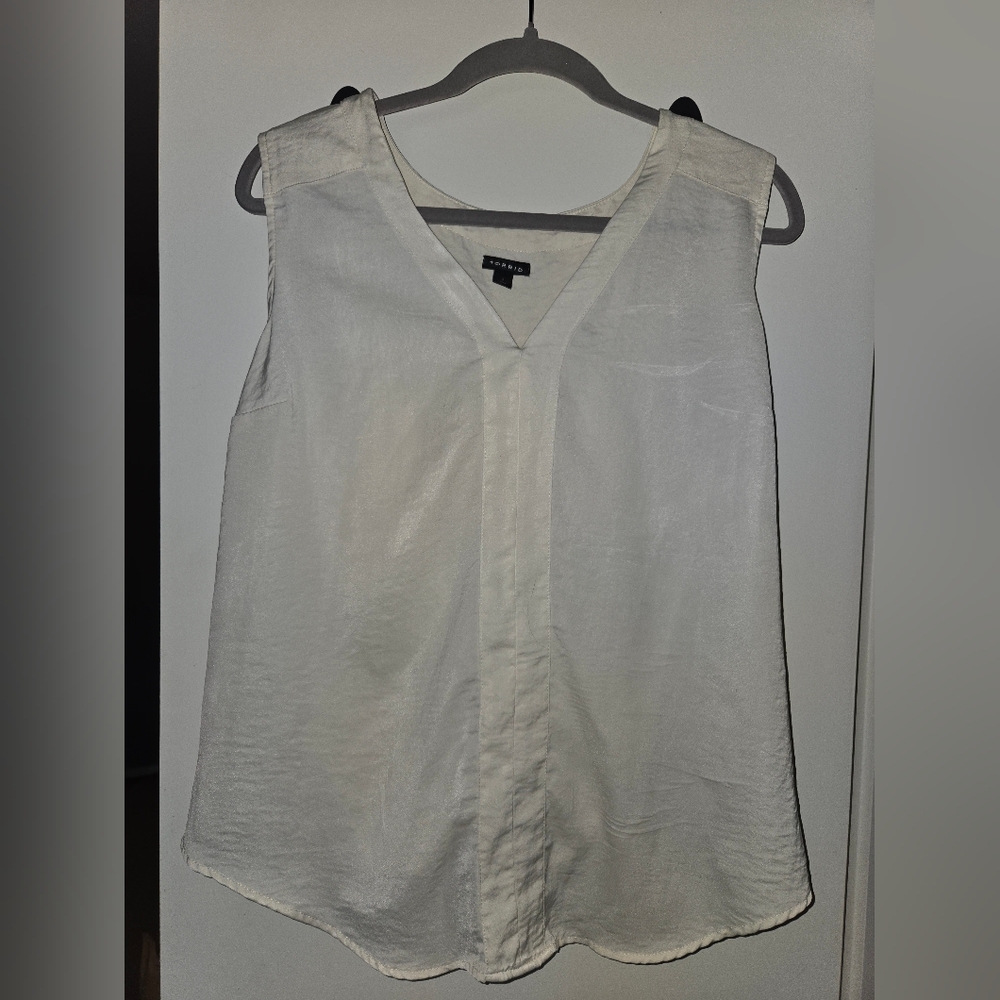 Torrid White V-Neck Sleeveless Ivory Blouse